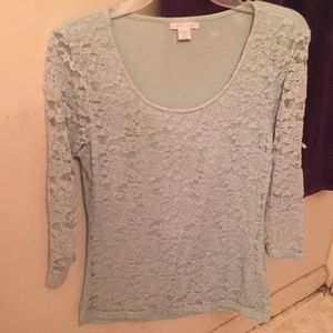 Mint blue lace long sleeved